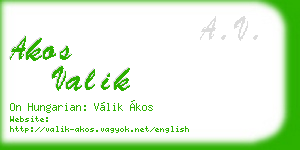 akos valik business card